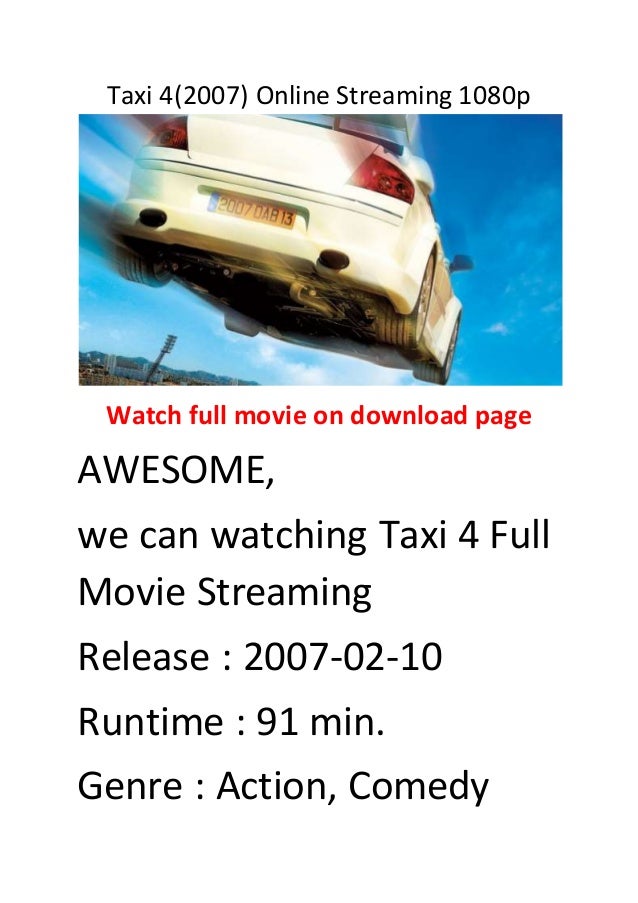 Regarder Taxi 4 En Streaming Taxi 4(2007) online streaming 1080p best action comedy movies