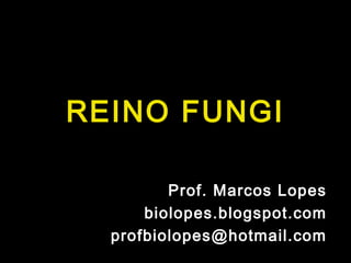 REINO FUNGI

         Prof. Marcos Lopes
      biolopes.blogspot.com
  profbiolopes@hotmail.com
 