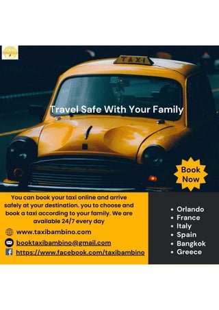 Taxi Bambino is a service providing clients with taxis with car seats for the safety and comfort of their families.