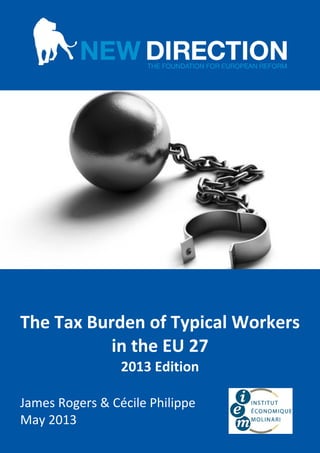 Data provided by NEW DIRECTION│Page 1 of 16
(Cover page)
The Tax Burden of Typical Workers
in the EU 27
2013 Edition
James Rogers & Cécile Philippe
May 2013
 