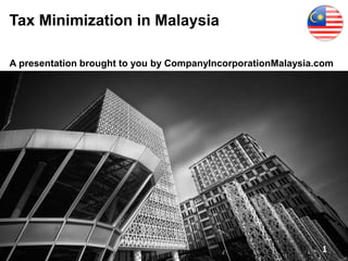 Tax Minimization in Malaysia
A presentation brought to you by CompanyIncorporationMalaysia.com
1
 