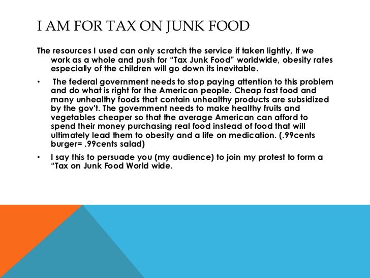 Tax on junk food revised.