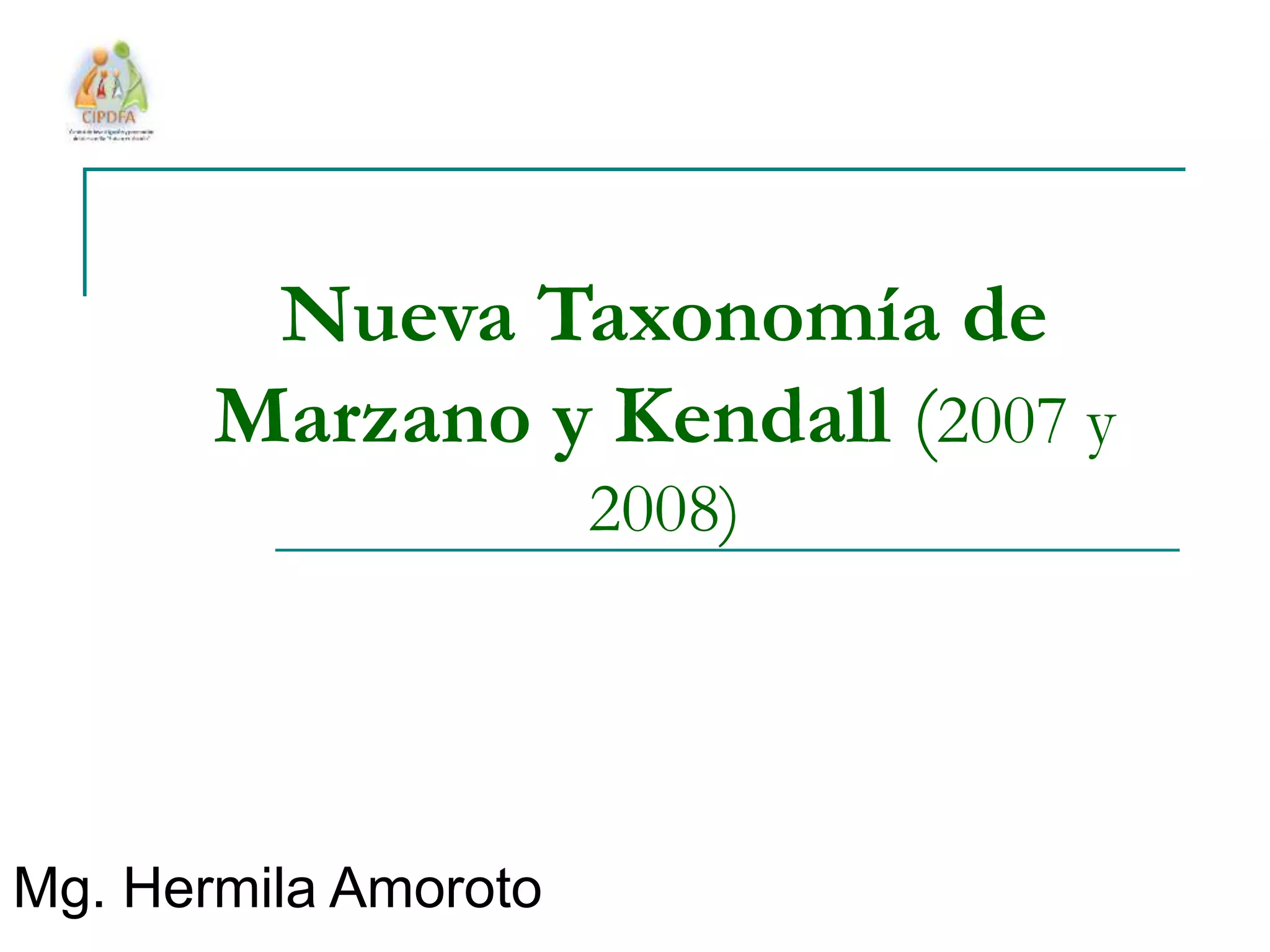 Taxonomía de Marzano y Kendall PPT