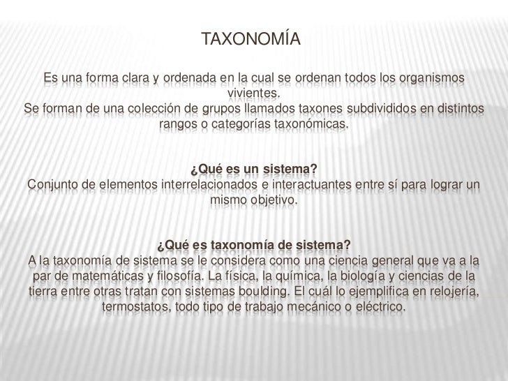 Taxonomia de los sistemas
