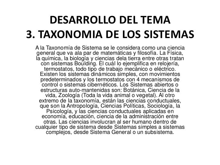 Taxonomia de los sistemas