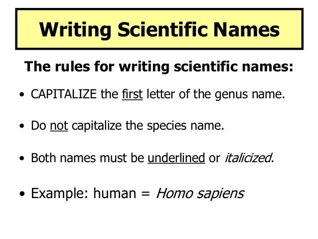 How to Write Scientific Names of Animals