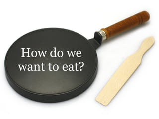 How do we
want to eat?
 