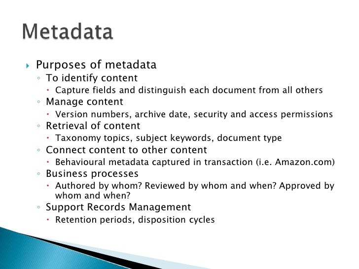 Taxonomy And Metadata