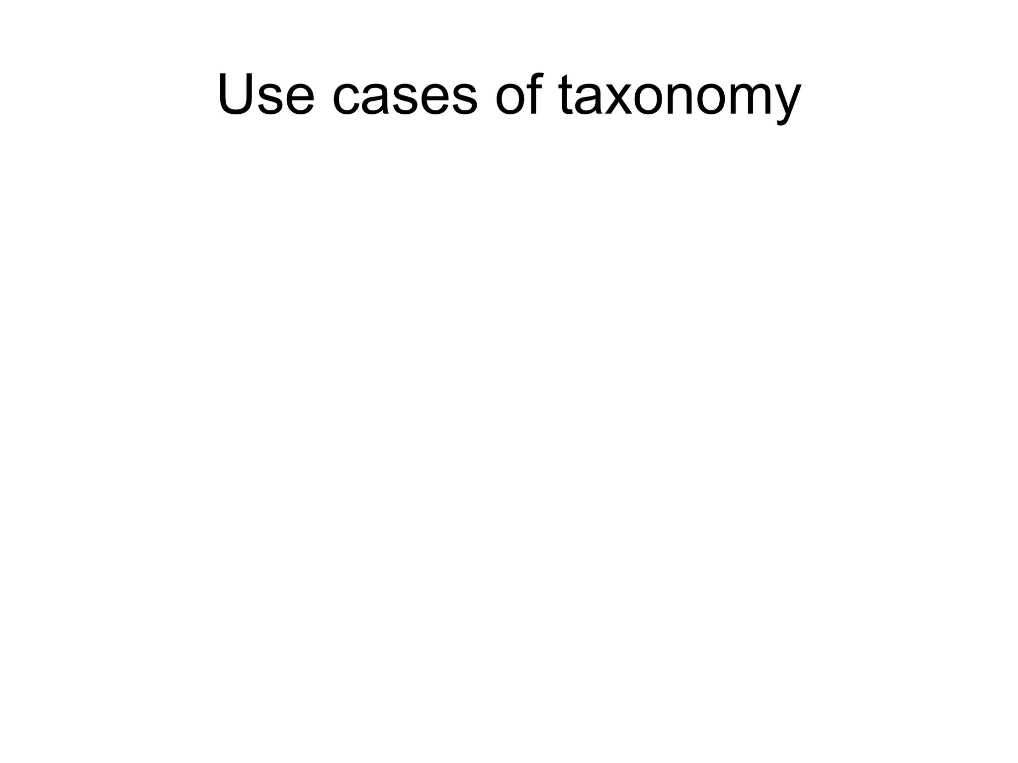 Use cases of taxonomy
 