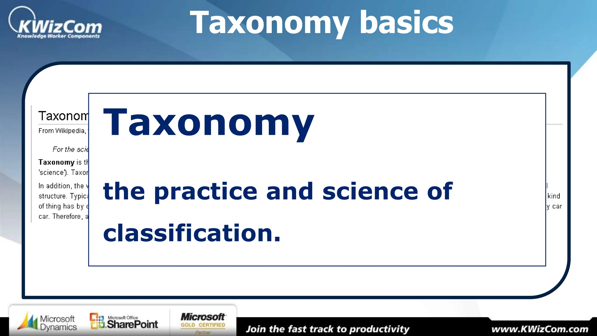 Taxonomy Management Using Moss 2007 By K Wiz Com