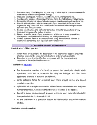 Taxonomy of finfish notes | PDF