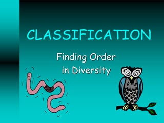 CLASSIFICATION
Finding Order
in Diversity
 