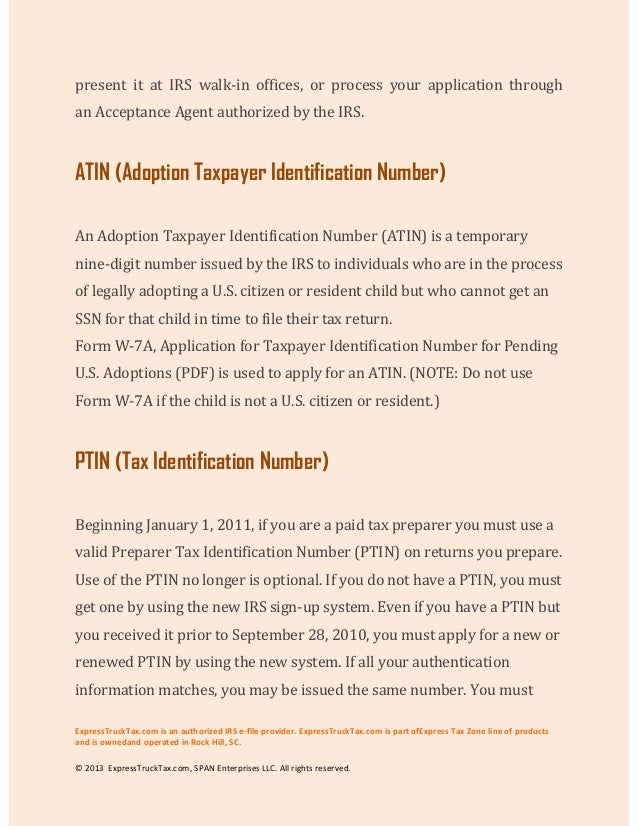 taxpayer identification number tin form w 7a