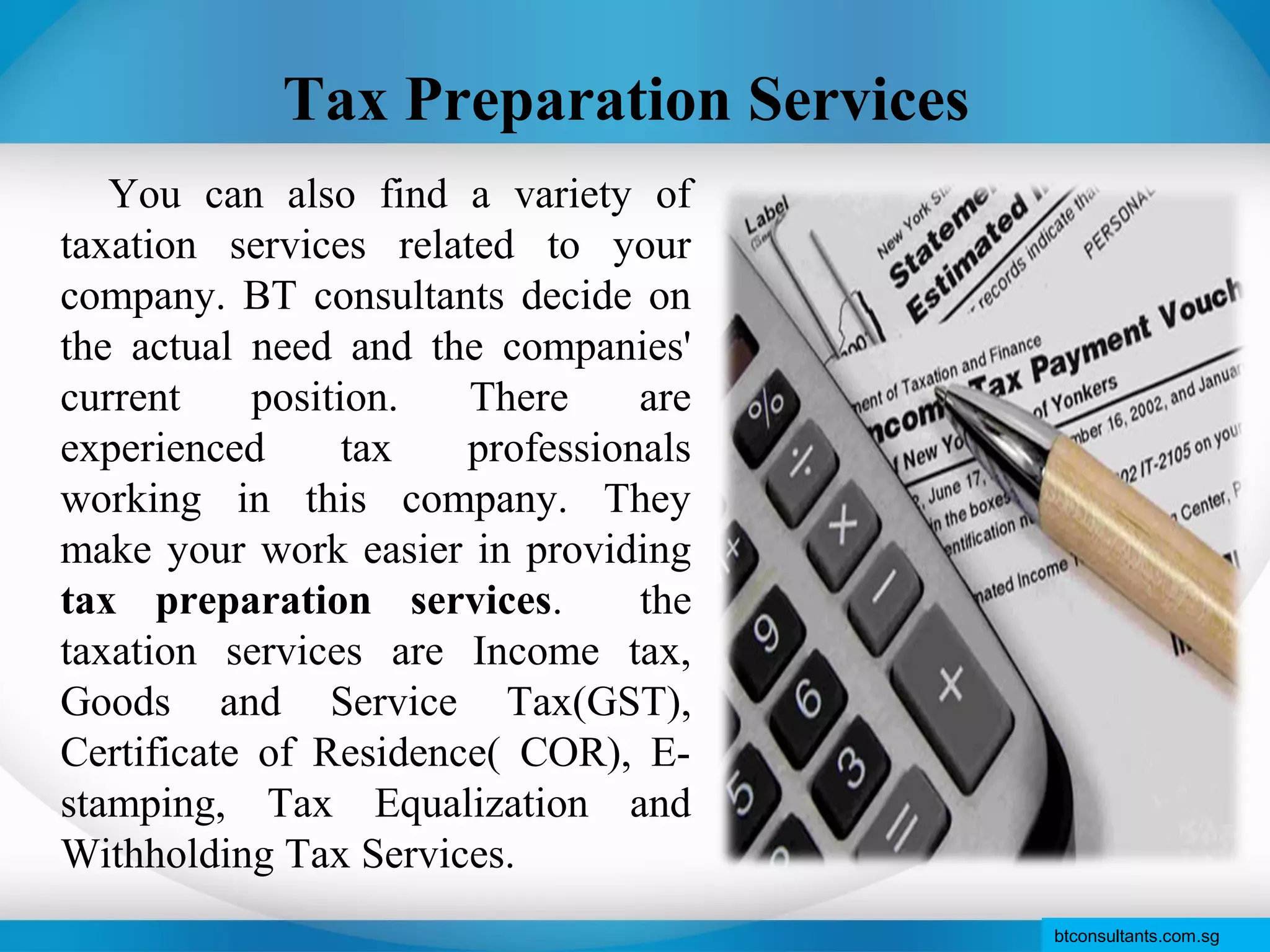 Tax preparation services | PPT