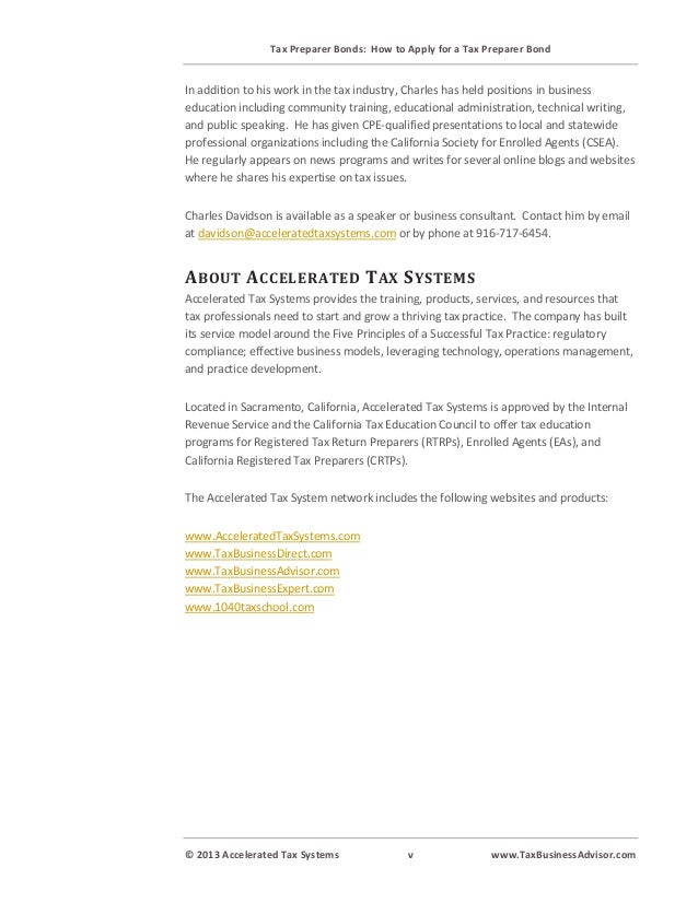 tax preparer bonds how to obtain a california tax preparer bond california tax education council