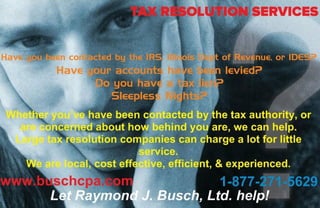 Tax resolution