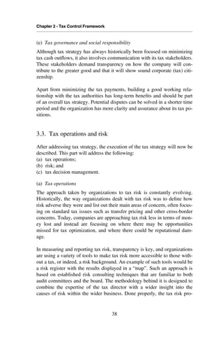 Tax Risk Management Framework Tax Risk Management From Risk To Opportunity | PDF