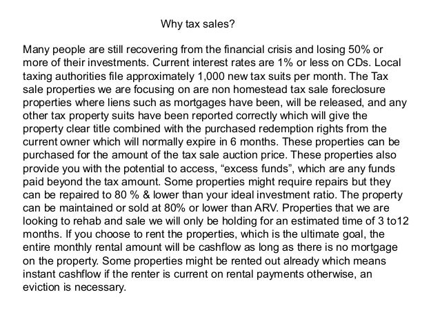 tax sale proposal sale proposal