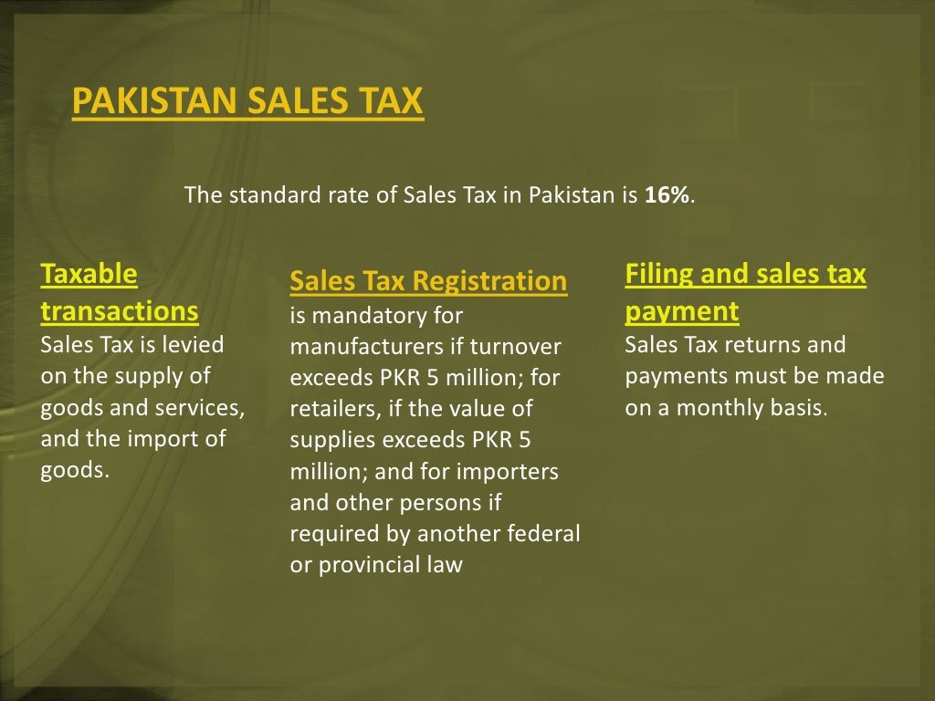 Tax structure of pakistan