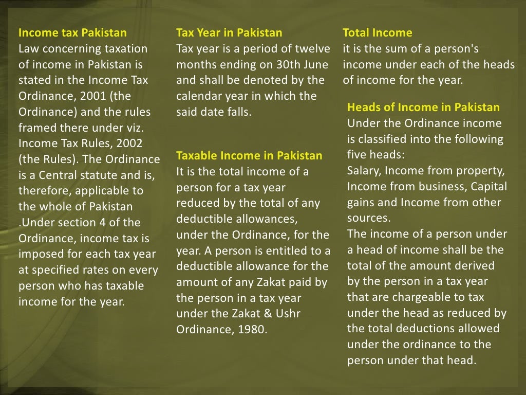 Tax structure of pakistan