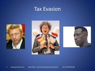 3www.piperhulse.com           Piper Hulse - Accountancy & Business Advisory            Tel: 01785 850 060Tax Evasion 