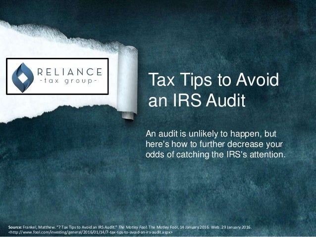 Tax Tips To Avoid An Irs Audit - 