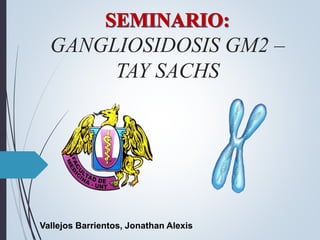 GANGLIOSIDOSIS GM2 –
TAY SACHS
Vallejos Barrientos, Jonathan Alexis
 