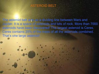 JUPITER, THE GAS GIANTWhat’s red ,brown, and stinks all over? Jupiter, of course!! Jupiter is the biggest of all the planets in the Solar System. A suitable name for the biggest planet would be the king of gods, so the planet was named Jupiter. Since Jupiter is a gas giant it is made of gas. This is like a balloon enveloping Jupiter in a cloud of gas. The gas is made of hydrogen and helium and small amounts of methane and water vapor. Jupiter also has rings like Saturn and Uranus. The rings are made of dust and tiny pieces of rock which makes Jupiter’s rings dark. In 1664 Robert Hooke, an english scientist discovered the great red spot on Jupiter. The Great Red Spot is an anti-cyclonic storm on Jupiter. The storm is so big that 3 planets the size of earth can ft in it. That’s really big!!!!!JUPITERThe Great Red Spot