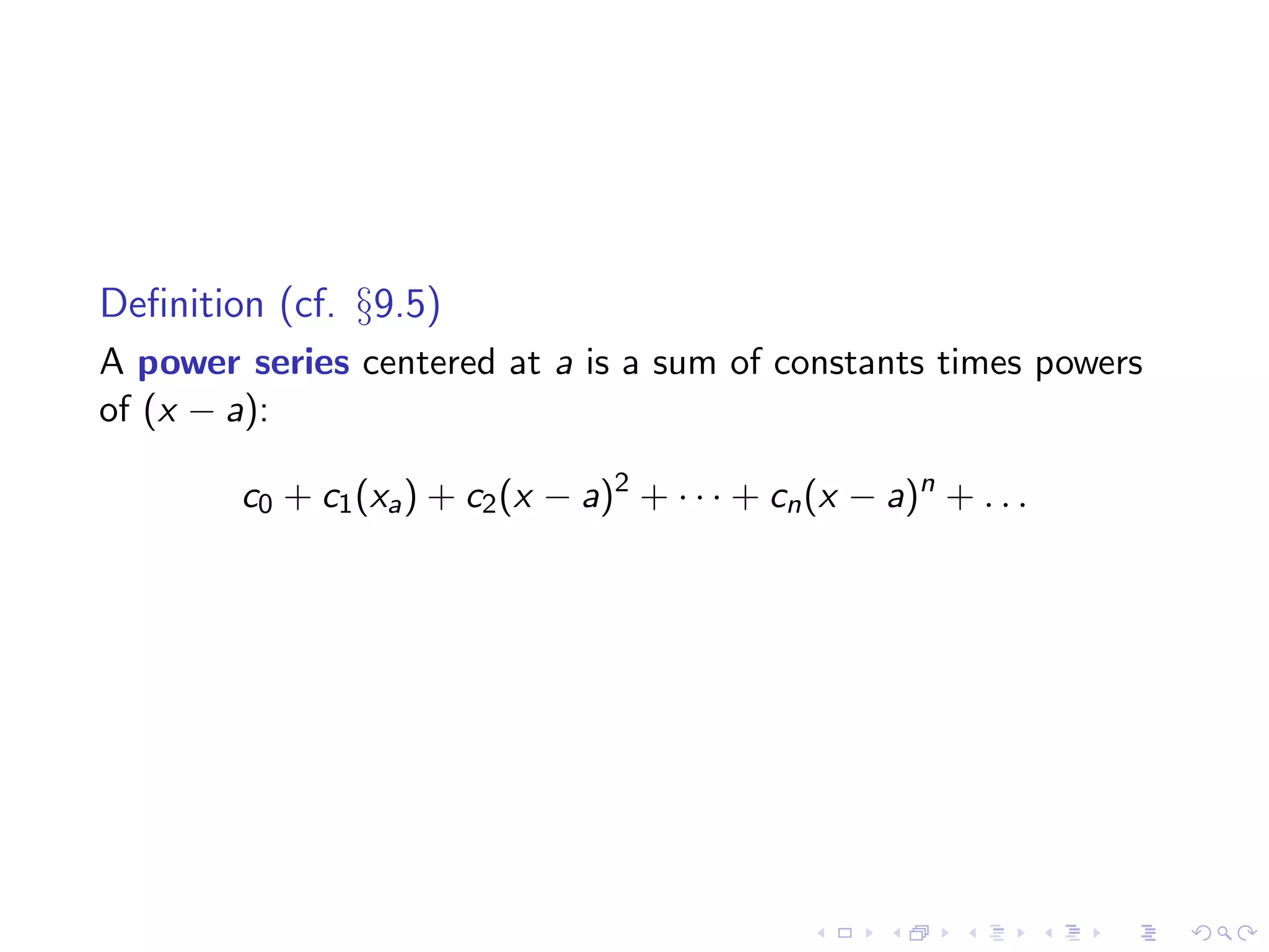 Taylor Polynomials and Series