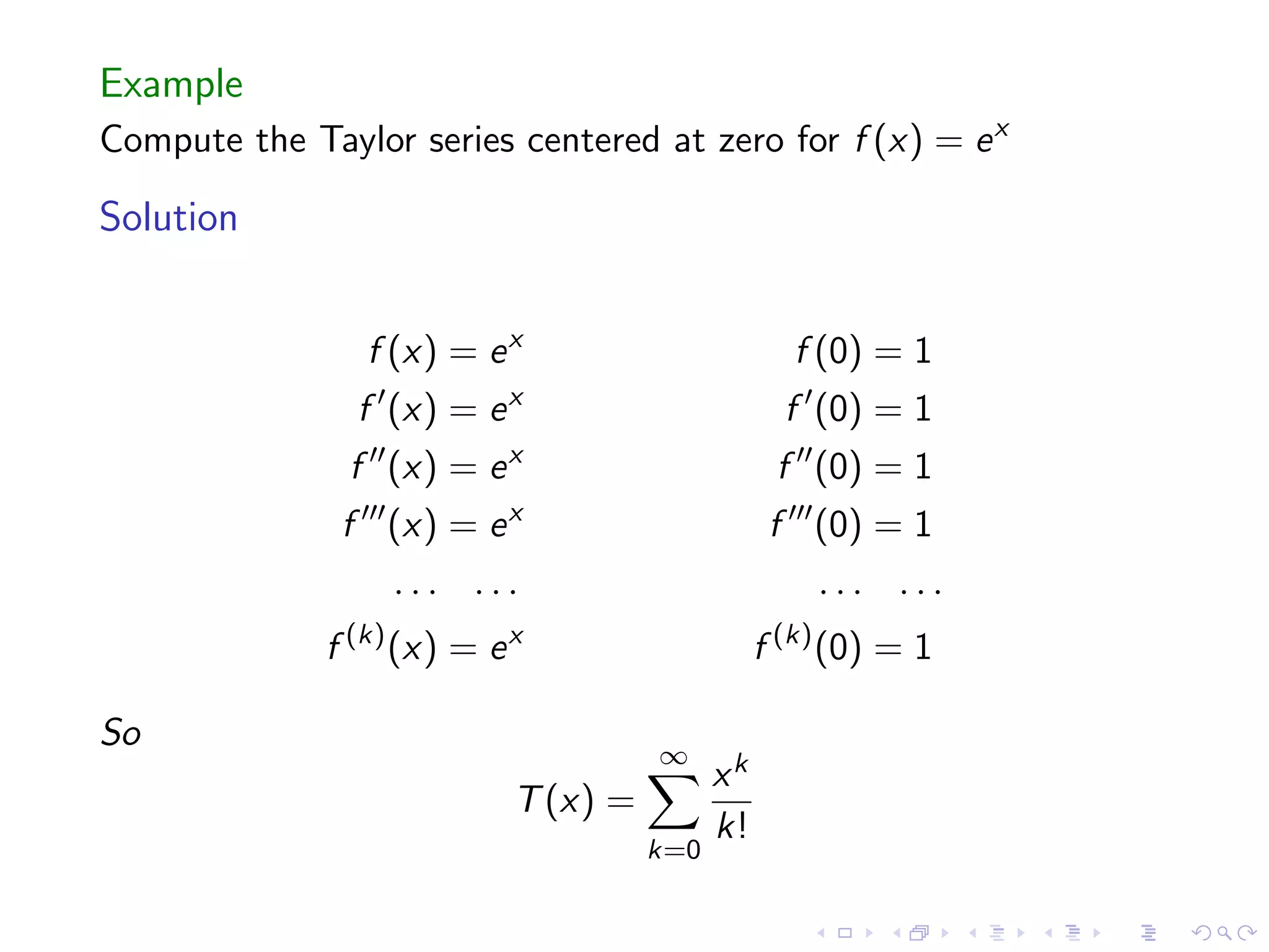 Taylor Polynomials and Series