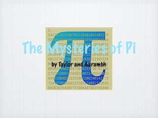 The Mysteries of Pi
    by Taylor and Aarambh
 