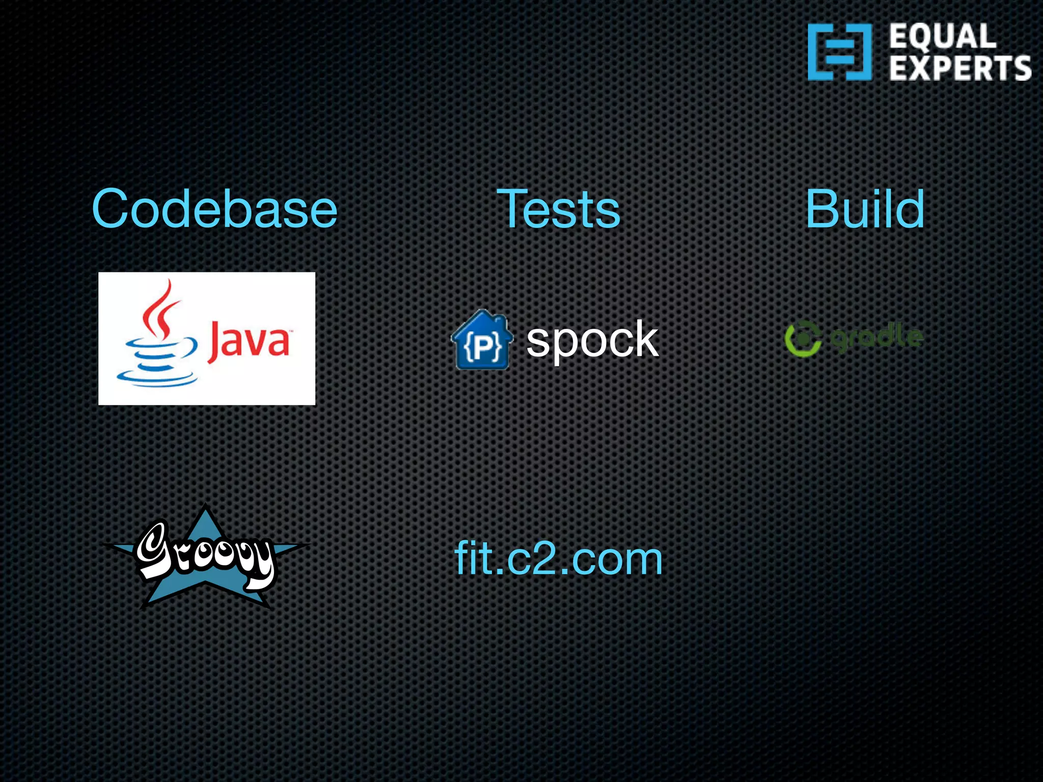 Codebase
spock
Tests Build
ﬁt.c2.com
 