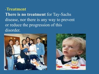 CLINICAL CASELactante of a year of age, masculine sex, half-caste, natural race of Lima with time of disease of 8 months that according to the mother begins with "frights"  (stretches arms and legs to any noise), progressive loss of muscular force and impede to support the head and the thorax.  At 8 months old loss of vision accompanied by progressive spasticity from the low members and recurrent bronchitis.