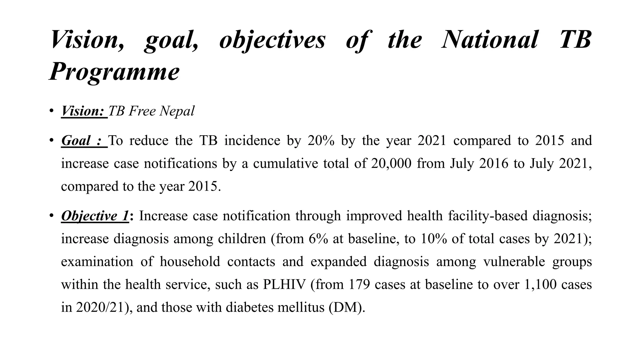 Tuberculosis National Health Program in Nepal | PPT 