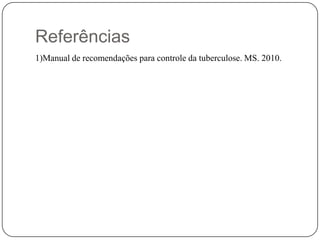 TB pulmonar: pós primária adolescente e adulto jovem; tosse seca ou produtiva, febre vespertina, sudorese noturna, calafrios, fáscies doença crônica ausculta pulmonar inespecífica;