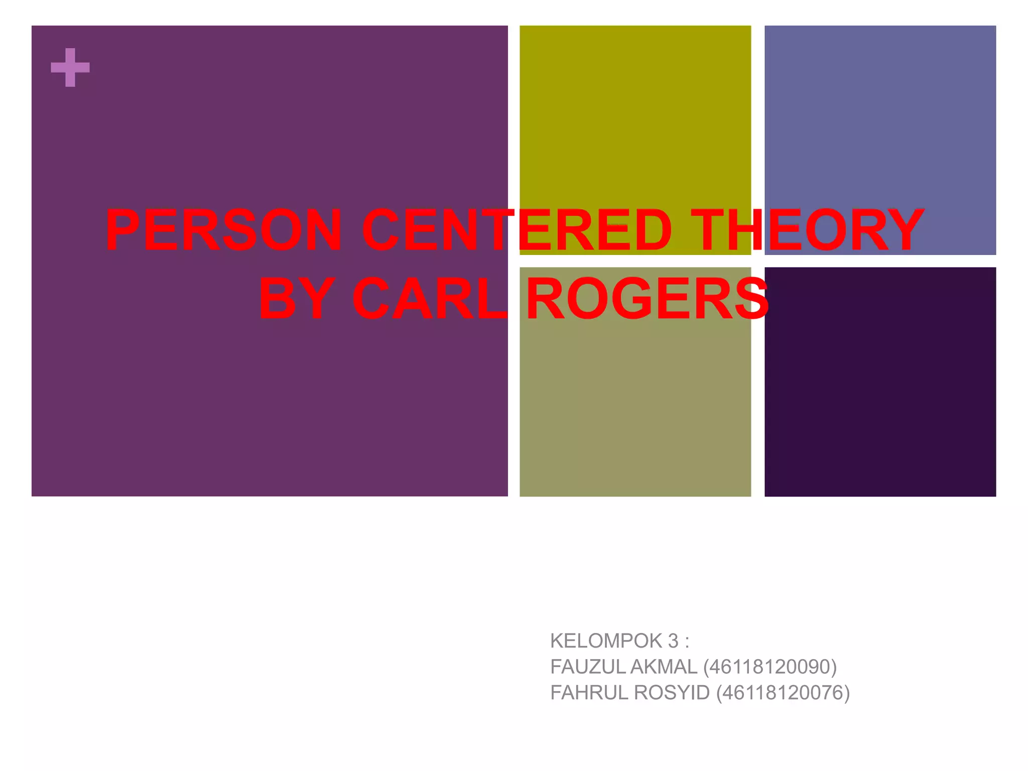 kepribadian kontemporer PERSON CENTERED THEORY BY CARL ROGERS | PPTX