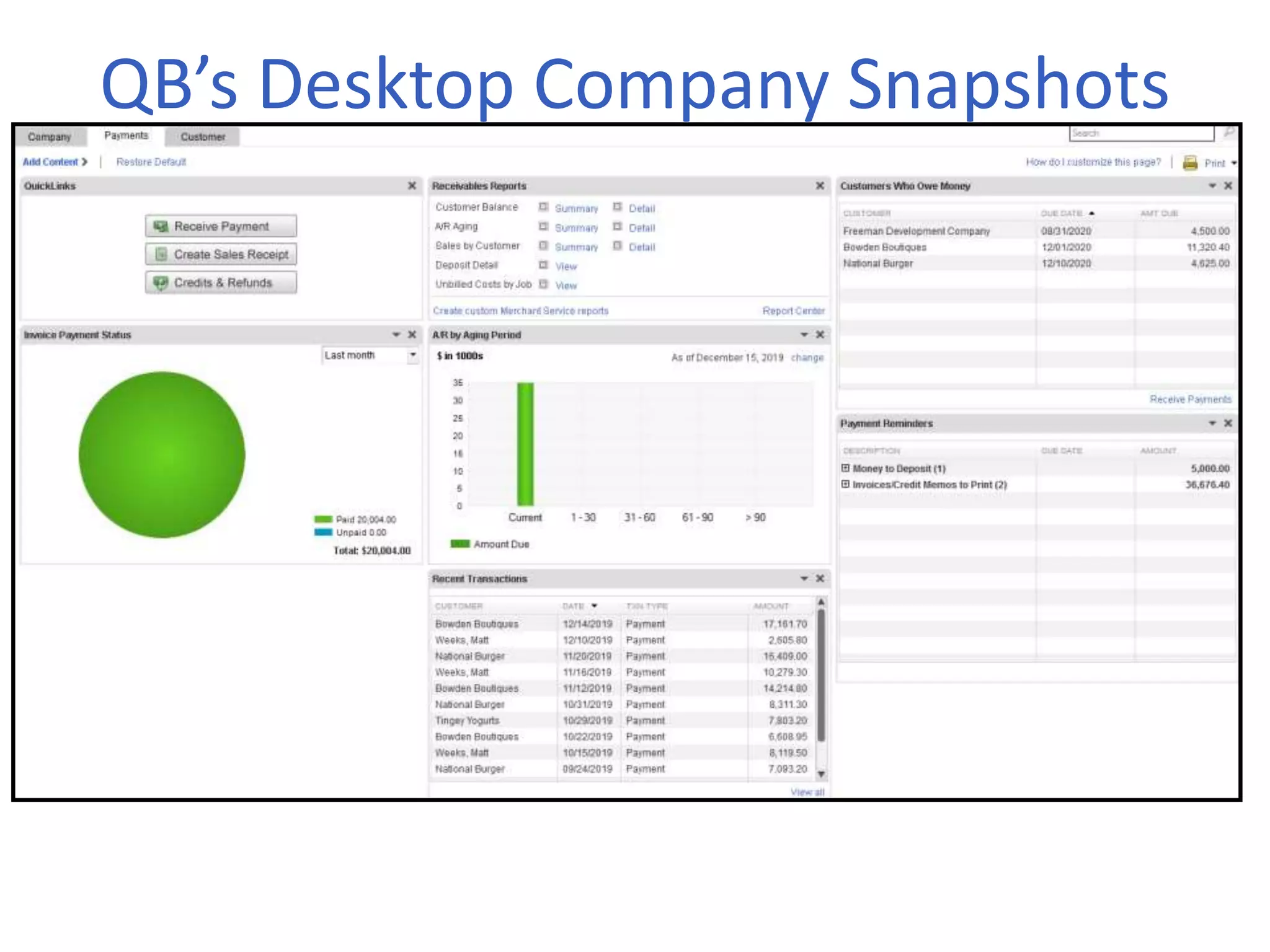 QB’s Desktop Company Snapshots
 