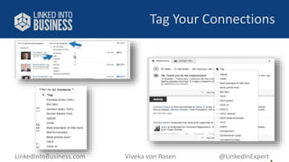 Tag Your Connections 
LinkedIntoBusiness.com Viveka von Rosen @LinkedInExpert 
 