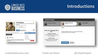 Introductions 
LinkedIntoBusiness.com Viveka von Rosen @LinkedInExpert 
 