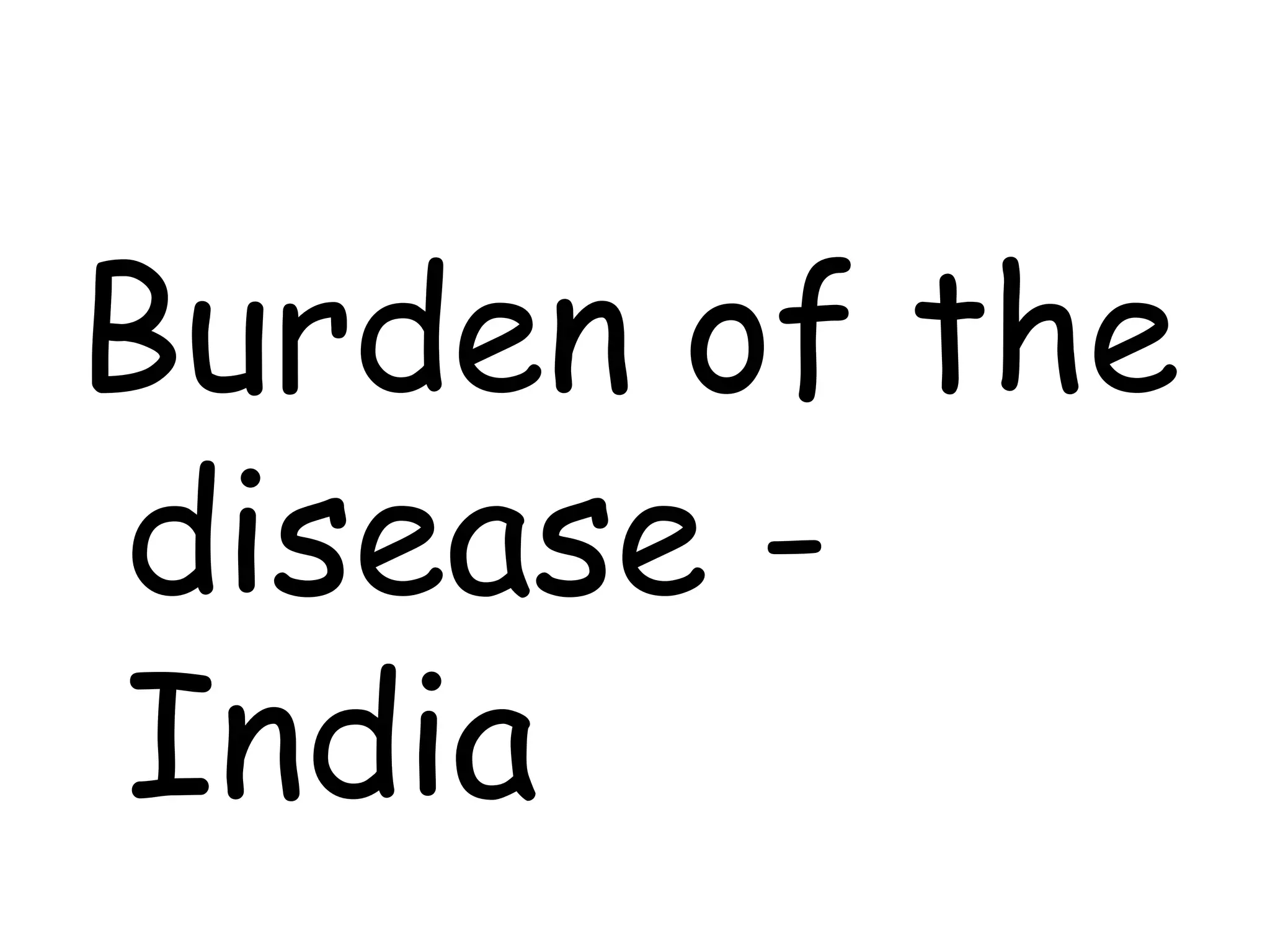 Burden of the
disease -
India
 