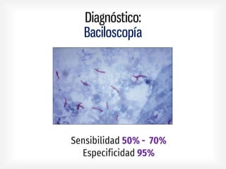 Diagnóstico:
Baciloscopía