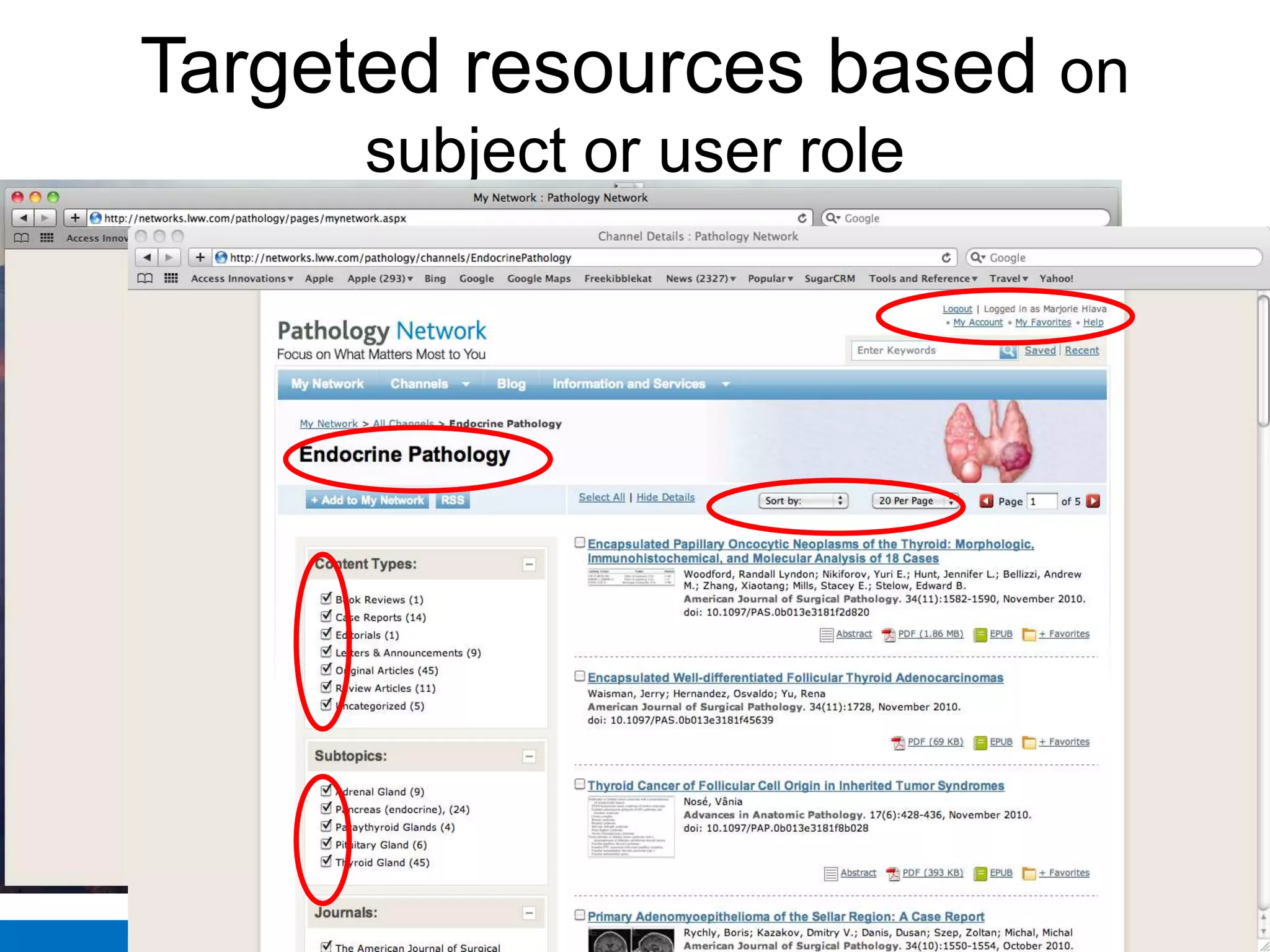 Targeted resources based on
                subject or user role




                                                           CONFIDENTIAL
   © 2012. Access Innovations, Inc. All Rights Reserved.
 