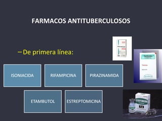 FARMACOS ANTITUBERCULOSOS



– De primera línea:
 