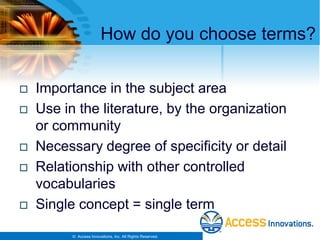 Taxonomy Fundamentals Workshop 2013 Slide 18