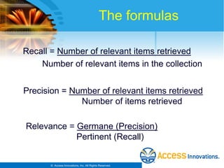 Taxonomy Fundamentals Workshop 2013 Slide 84
