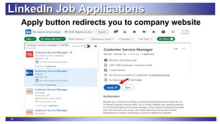 50
Apply button redirects you to company website
LinkedIn Job Applications
 