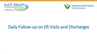 Daily Follow-up on ER Visits and Discharges
9
 