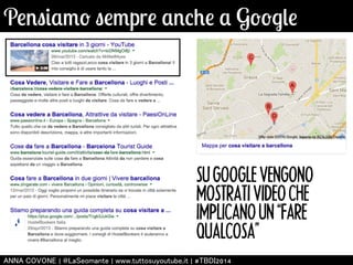 Pensiamo sempre anche a Google 
SU GOOGLE VENGONO 
MOSTRATI VIDEO CHE 
IMPLICANO UN “FARE 
QUALCOSA” 
㻭㻺㻺㻭 㻯㻻㼂㻻㻺㻱 | 㻬㻸㼍㻿㼑㼛㼙㼍㼚㼠㼑 | 㼣㼣㼣.㼠㼡㼠㼠㼛㼟㼡㼥㼛㼡㼠㼡㼎㼑.㼕㼠 | #㼀㻮㻰㻵2014 
 