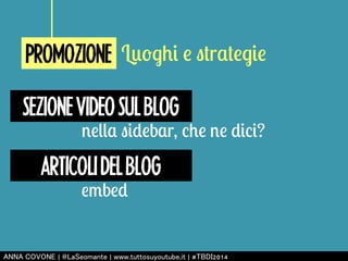 PROMOZIONE Luoghi e strategie 
SEZIONE VIDEO SUL BLOG 
nella sidebar, che ne dici? 
ARTICOLI DEL BLOG 
embed 
㻭㻺㻺㻭 㻯㻻㼂㻻㻺㻱 | 㻬㻸㼍㻿㼑㼛㼙㼍㼚㼠㼑 | 㼣㼣㼣.㼠㼡㼠㼠㼛㼟㼡㼥㼛㼡㼠㼡㼎㼑.㼕㼠 | #㼀㻮㻰㻵2014 
 