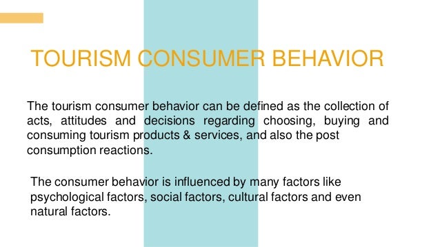 tourist consumer behavior